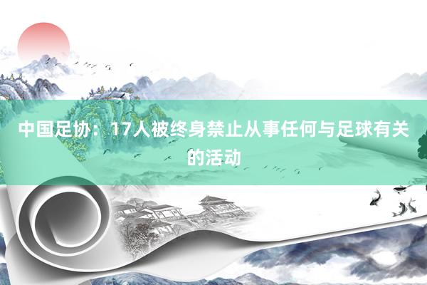 中国足协：17人被终身禁止从事任何与足球有关的活动
