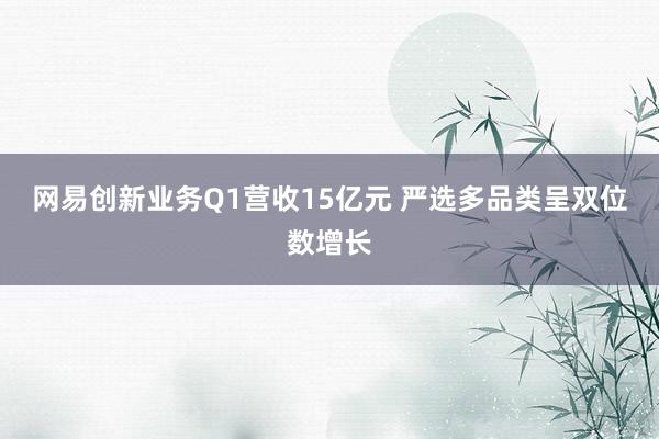 网易创新业务Q1营收15亿元 严选多品类呈双位数增长