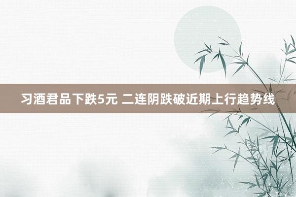 习酒君品下跌5元 二连阴跌破近期上行趋势线