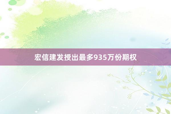宏信建发授出最多935万份期权