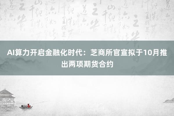 AI算力开启金融化时代：芝商所官宣拟于10月推出两项期货合约