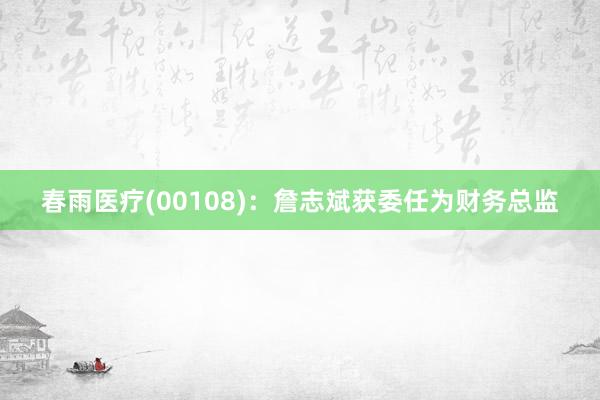 春雨医疗(00108):詹志斌获委任为财务总监