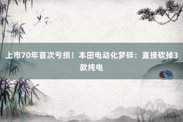 上市70年首次亏损！本田电动化梦碎：直接砍掉3款纯电