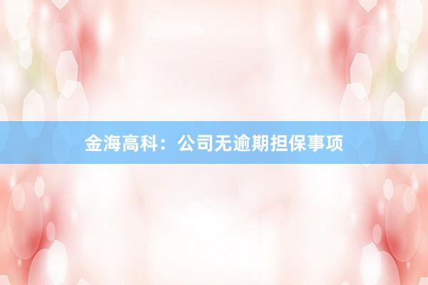 金海高科：公司无逾期担保事项