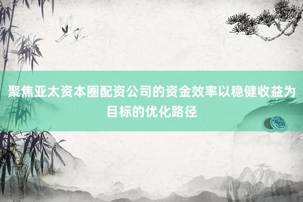 聚焦亚太资本圈配资公司的资金效率以稳健收益为目标的优化路径