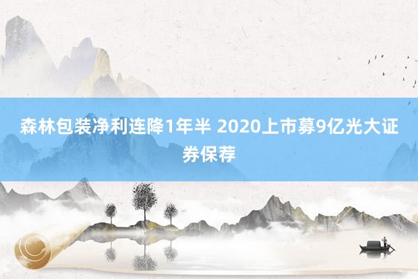 森林包装净利连降1年半 2020上市募9亿光大证券保荐