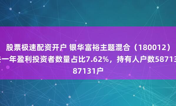 股票极速配资开户 银华富裕主题混合（180012）过去一年盈利投资者数量占比7.62%，持有人户数587131户