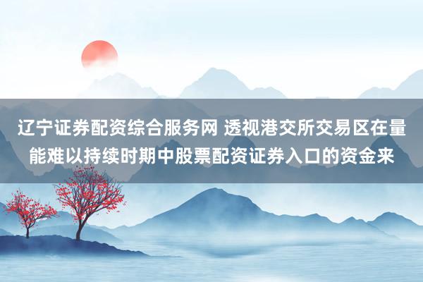 辽宁证券配资综合服务网 透视港交所交易区在量能难以持续时期中股票配资证券入口的资金来