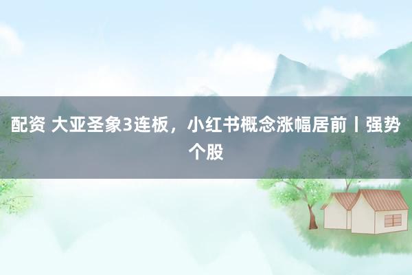 配资 大亚圣象3连板，小红书概念涨幅居前丨强势个股