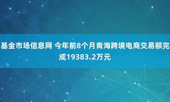 基金市场信息网 今年前8个月青海跨境电商交易额完成19383.2万元